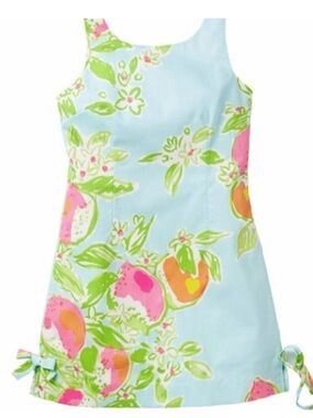 Lilly Pulitzer Girls Little Delia Dress in the Pink Lemonade print size 12 NWOT
